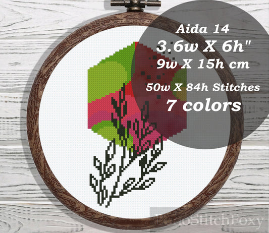 Boho leaves geometric shape cross stitch pattern