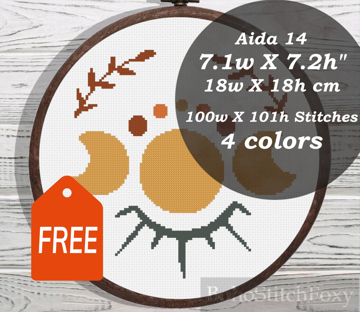 Boho moon phases cross stitch pattern