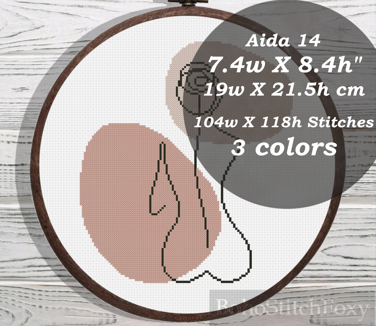 Boho naked woman cross stitch pattern