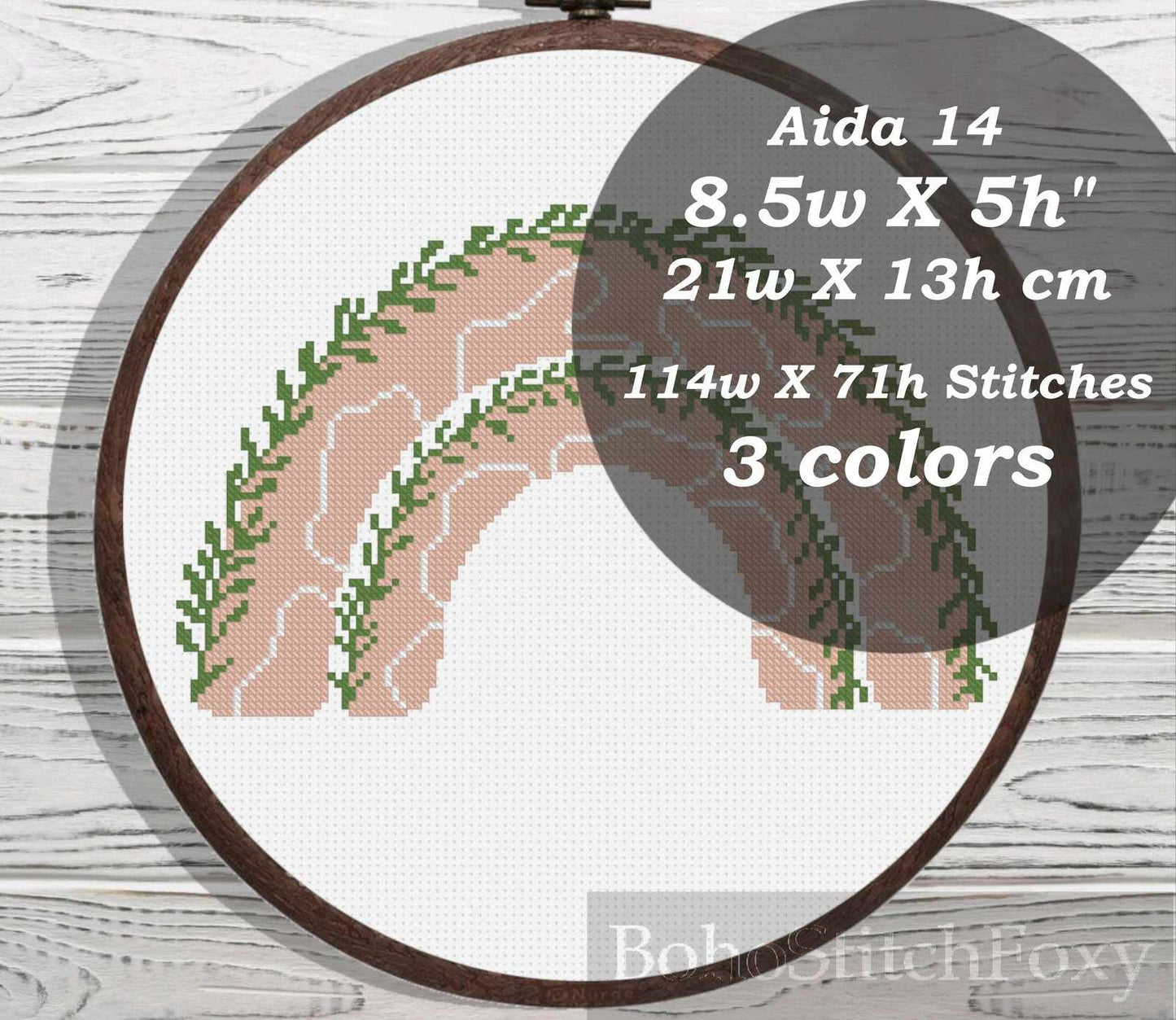 Boho rainbow cross stitch pattern