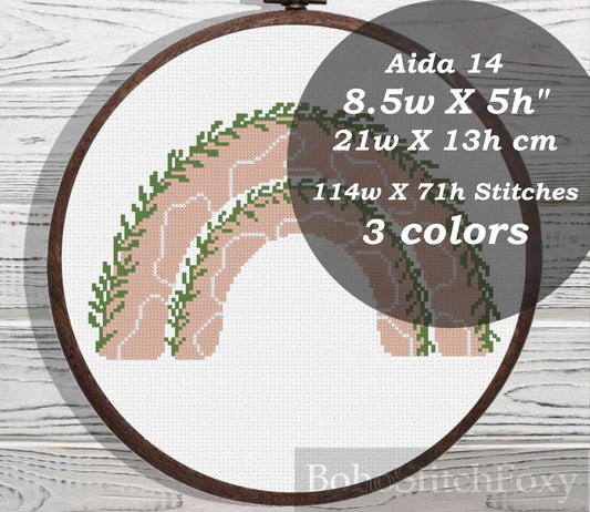 Boho rainbow cross stitch pattern