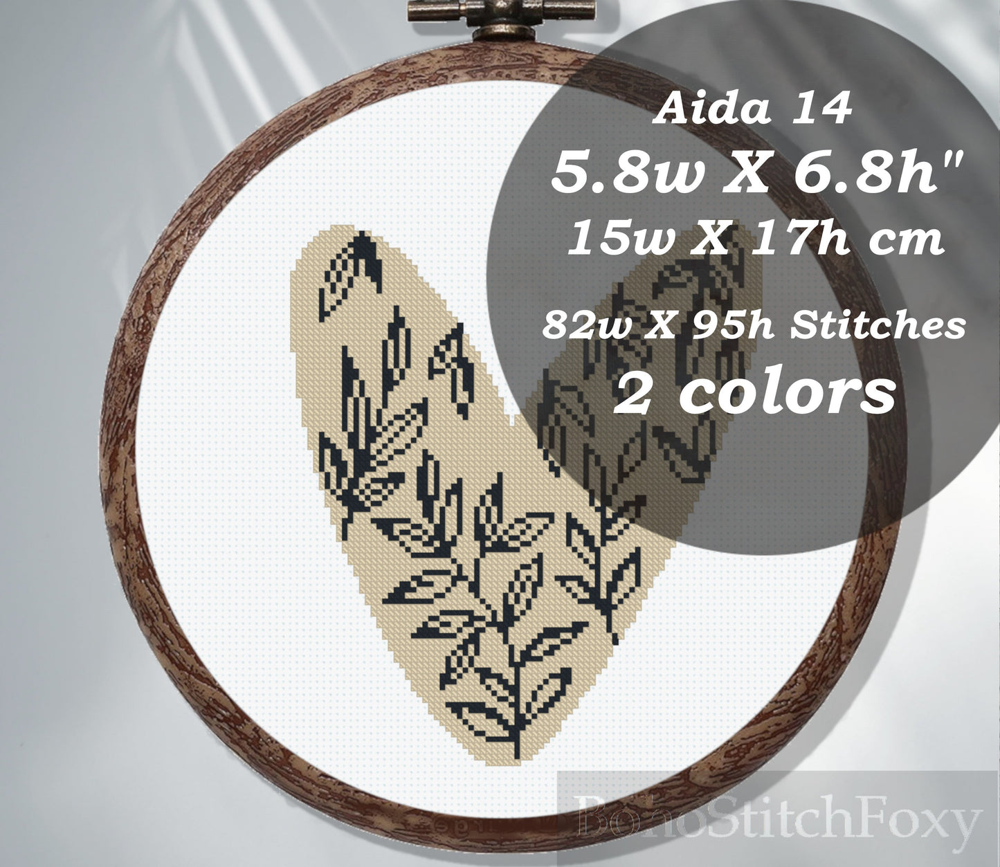 Boho sun heart cross stitch patterns