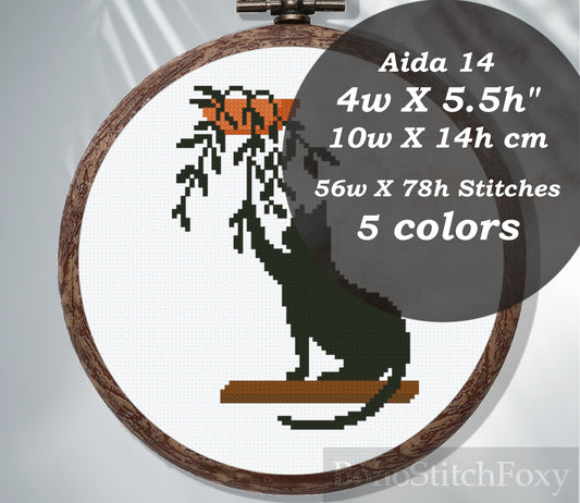 Cat Plant Cross Stitch Pattern