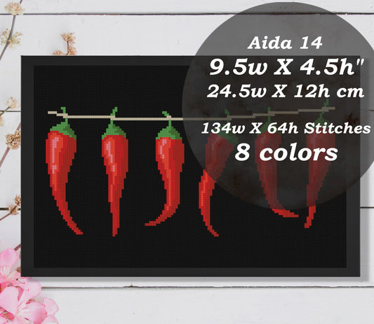 Chili peppers cross stitch pattern