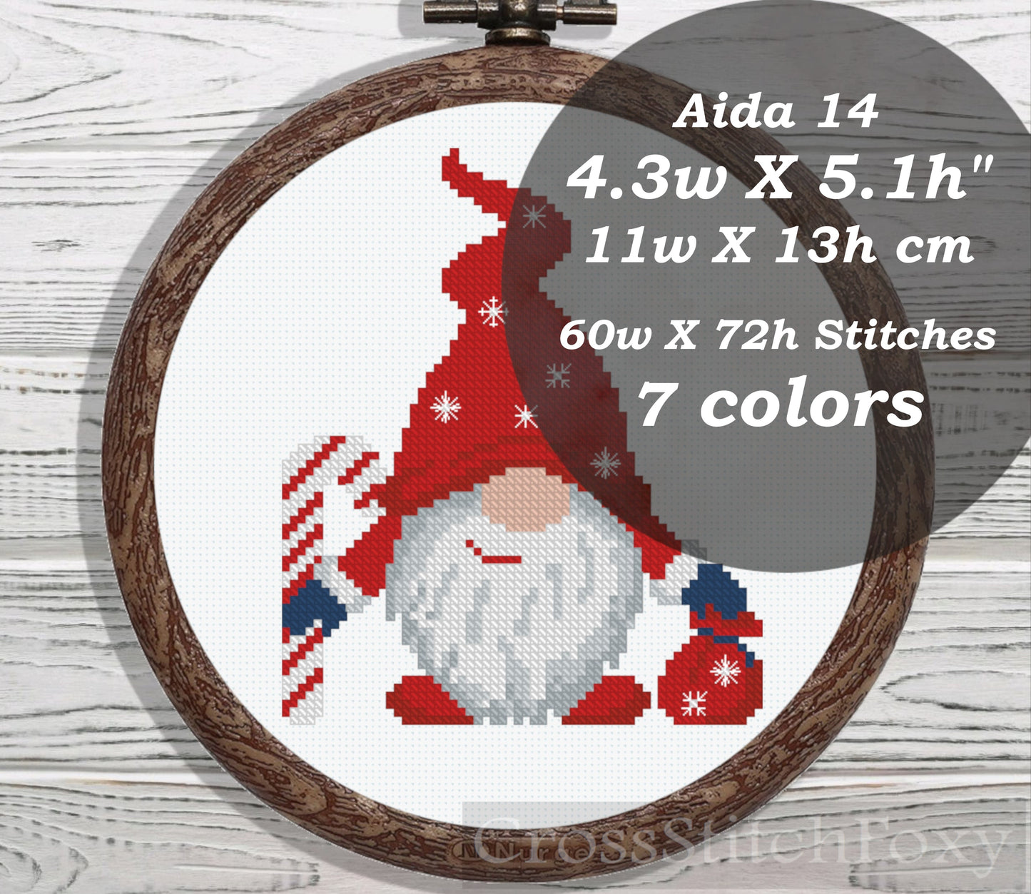 Christmas Gnome cross stitch pattern