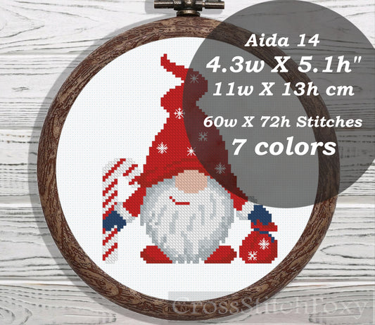 Christmas Gnome cross stitch pattern