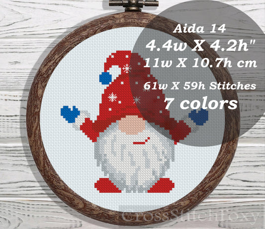 Christmas Gnome cross stitch pattern