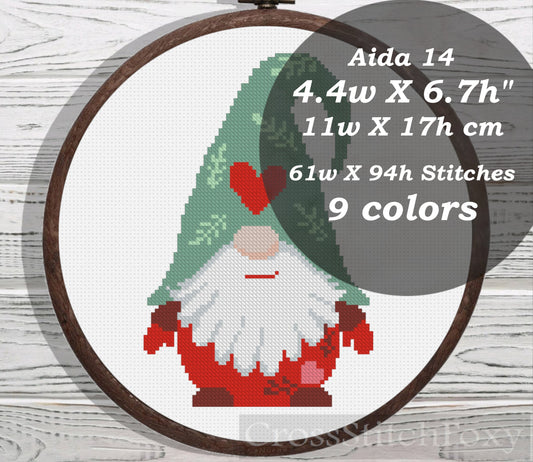 Christmas Gnome cross stitch pattern