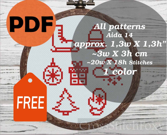 Christmas Mini cross stitch pattern FREE