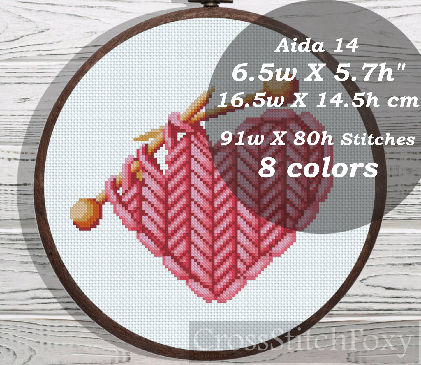 Cross stitch pattern Knitted Heart