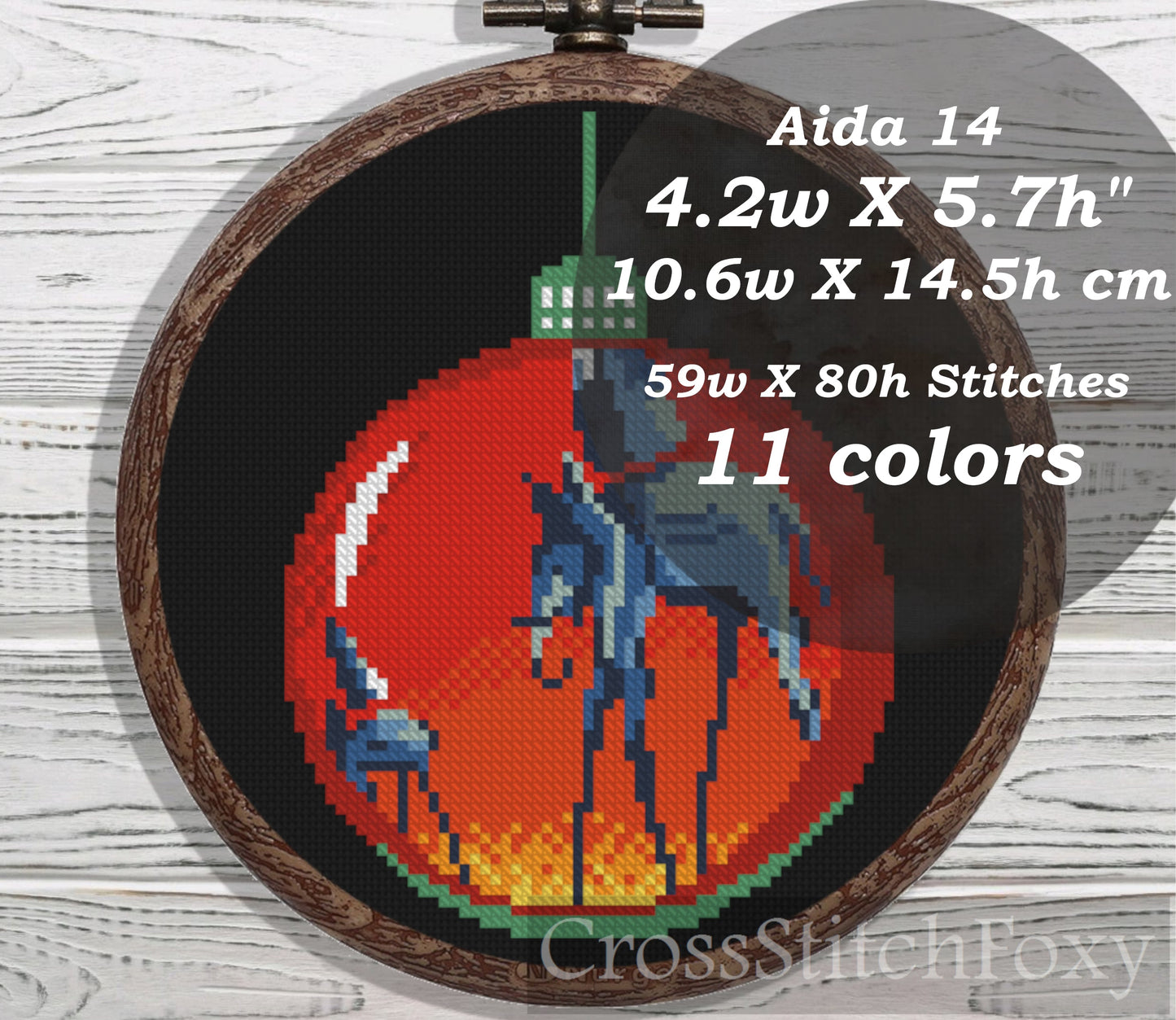 Dali Elephant Ornament cross stitch pattern