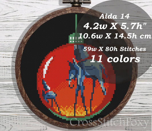 Dali Elephant Ornament cross stitch pattern