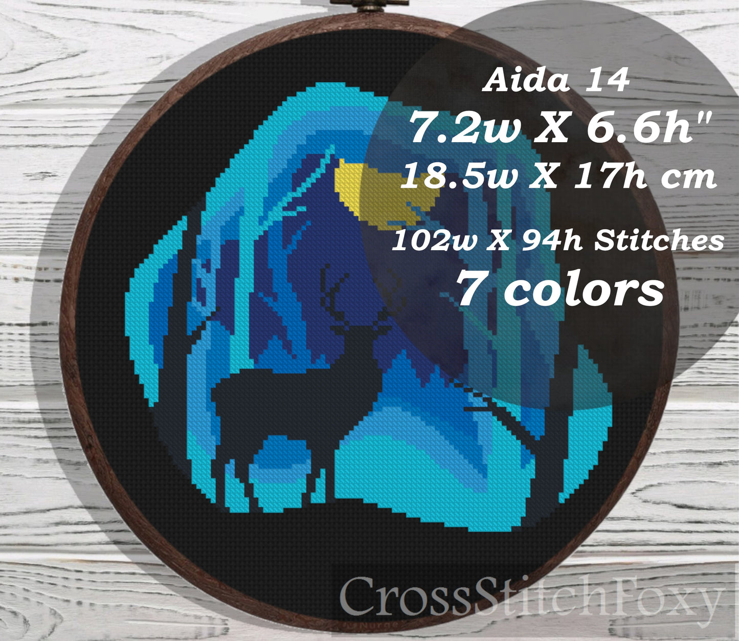 Deer Silhouette cross stitch pattern