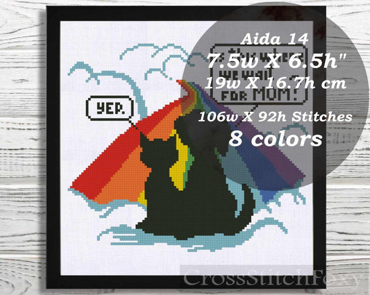 Dog & Cat Memorial Rainbow Bridge cross stitch pattern