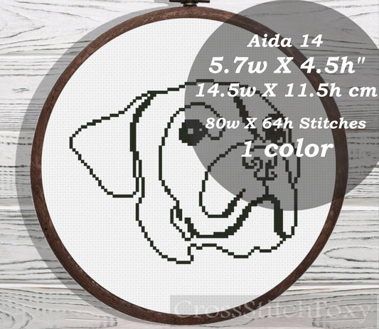 Dog Line Art cross stitch pattern
