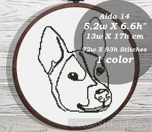 Dog Line Art cross stitch pattern