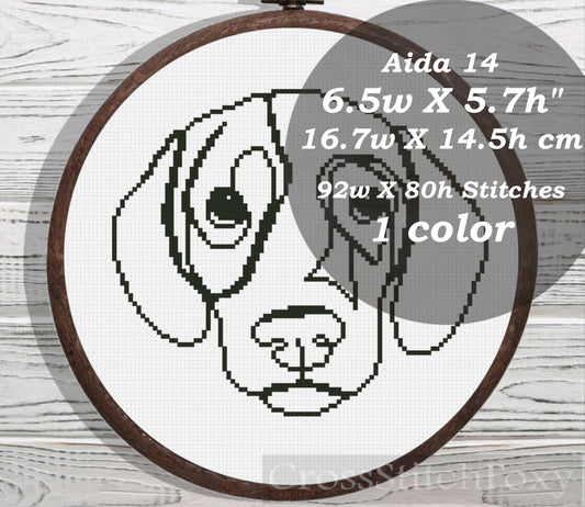 Dog Line Art cross stitch pattern