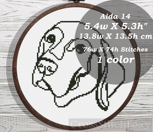 Dog Line Art cross stitch pattern