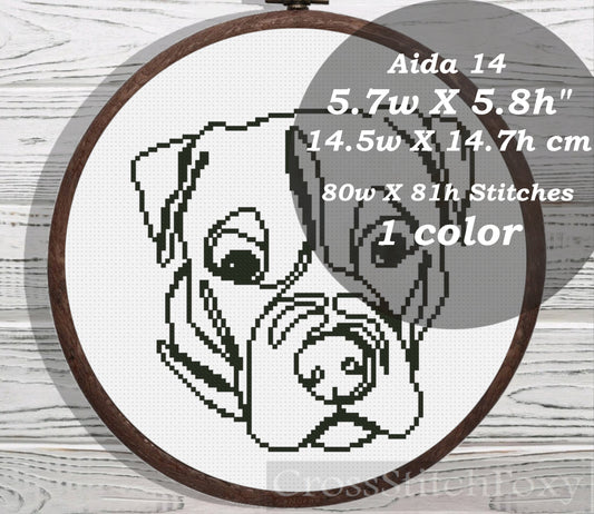 Dog Line Art cross stitch pattern