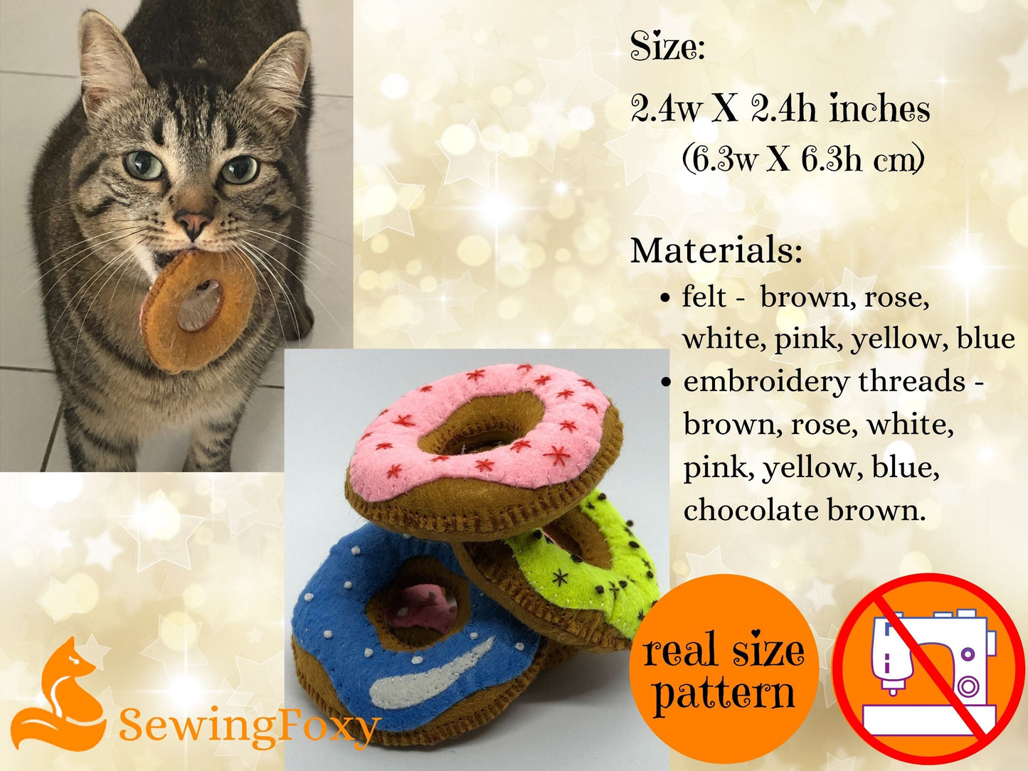 Donuts Felt Toy Food Sewing Pattern