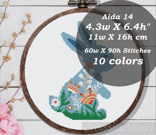 Easter bunny cross stitch pattern