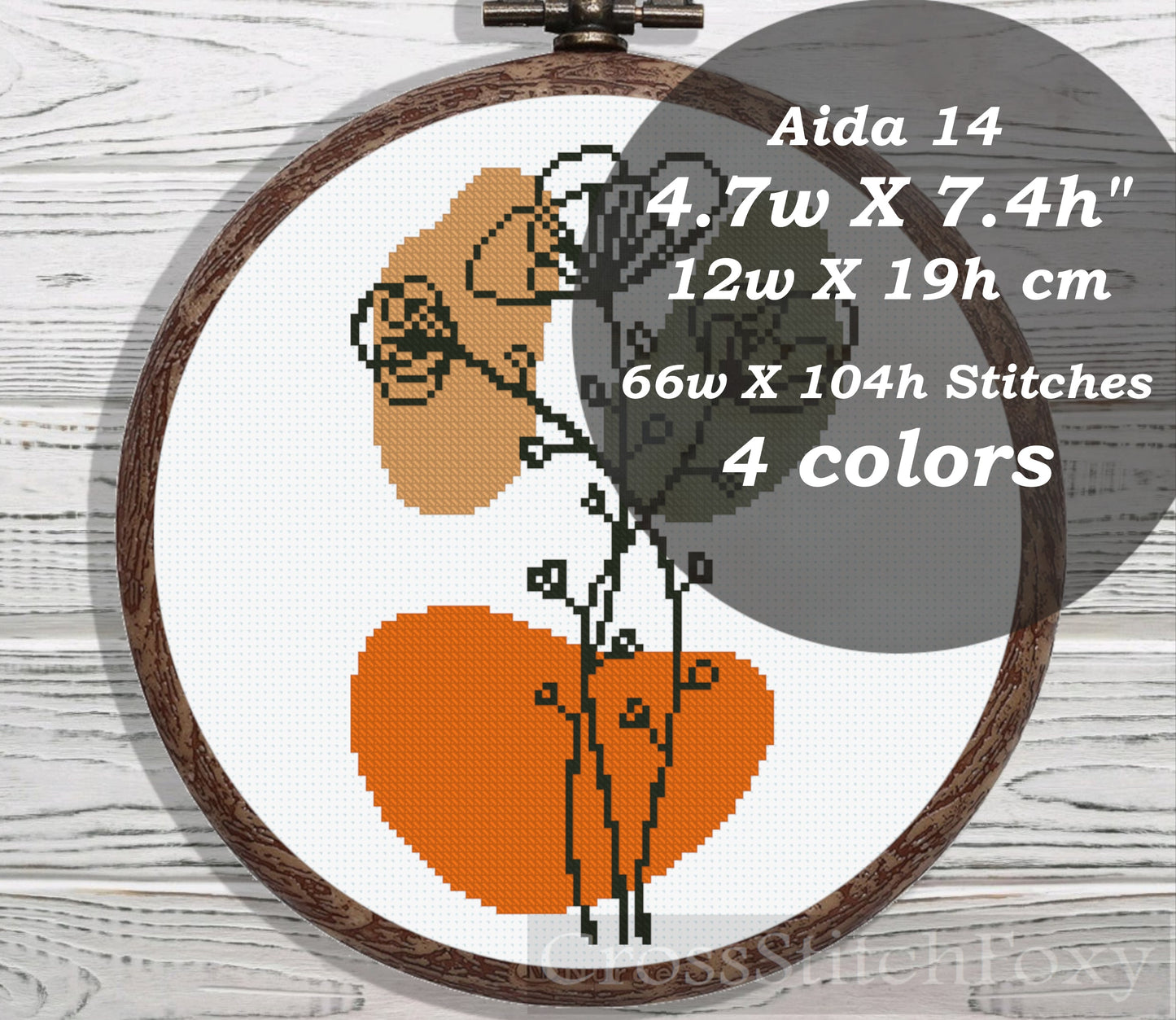 Easy Boho Flowers cross stitch pattern