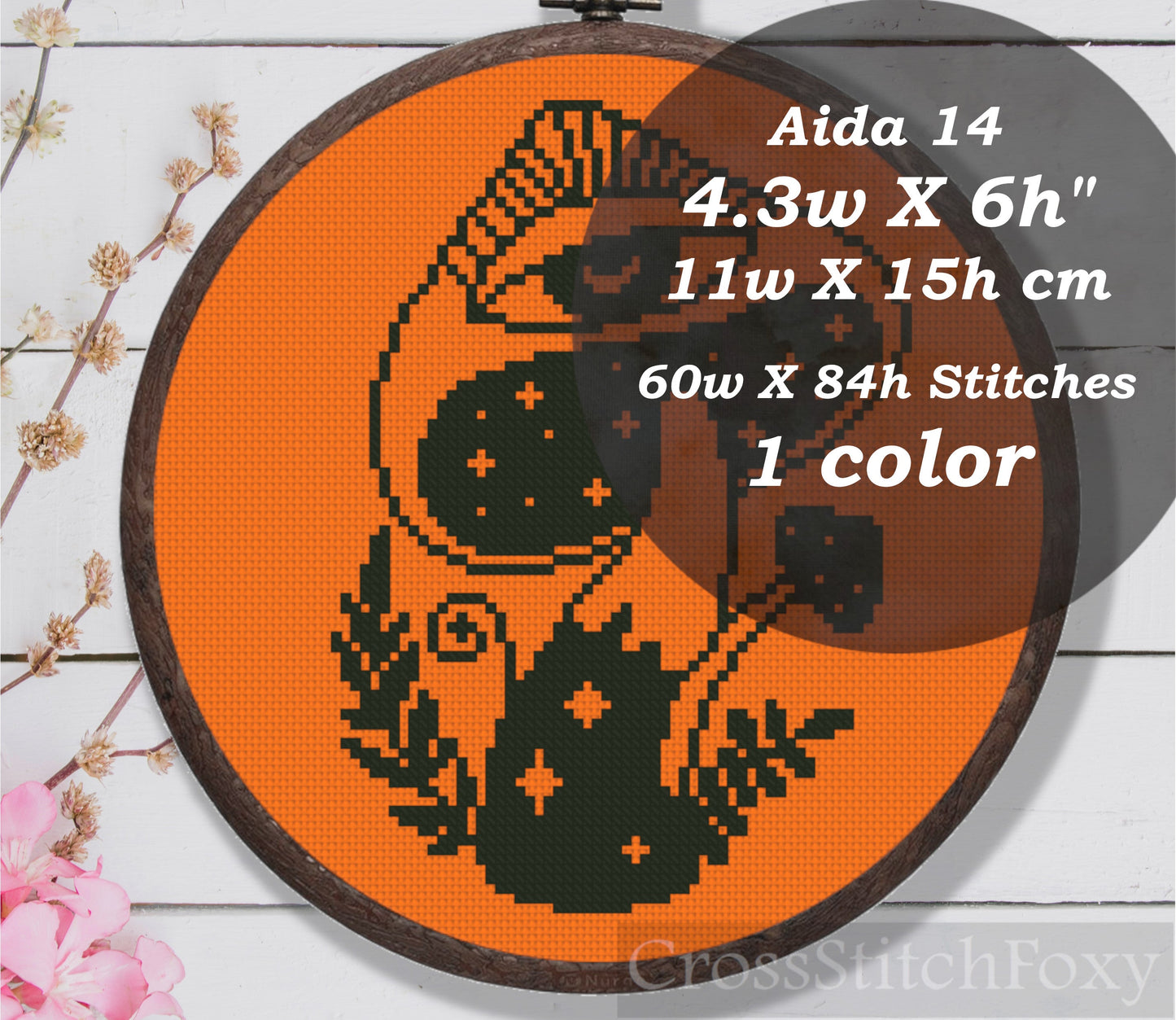 Evil Eye Mushroom Cross Stitch Pattern