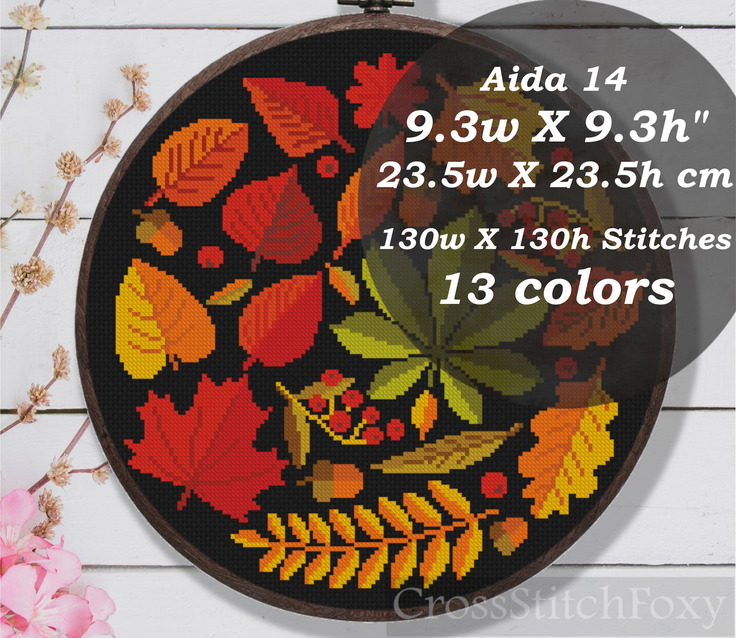 Fall Leaves Cross Stitch Pattern