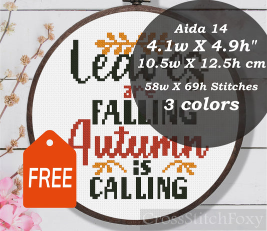 Fall Quote Cross Stitch Pattern FREE