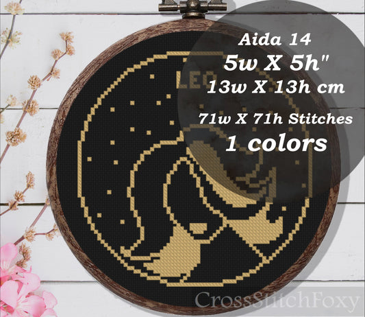 Female Leo Zodiac cross stitch pattern