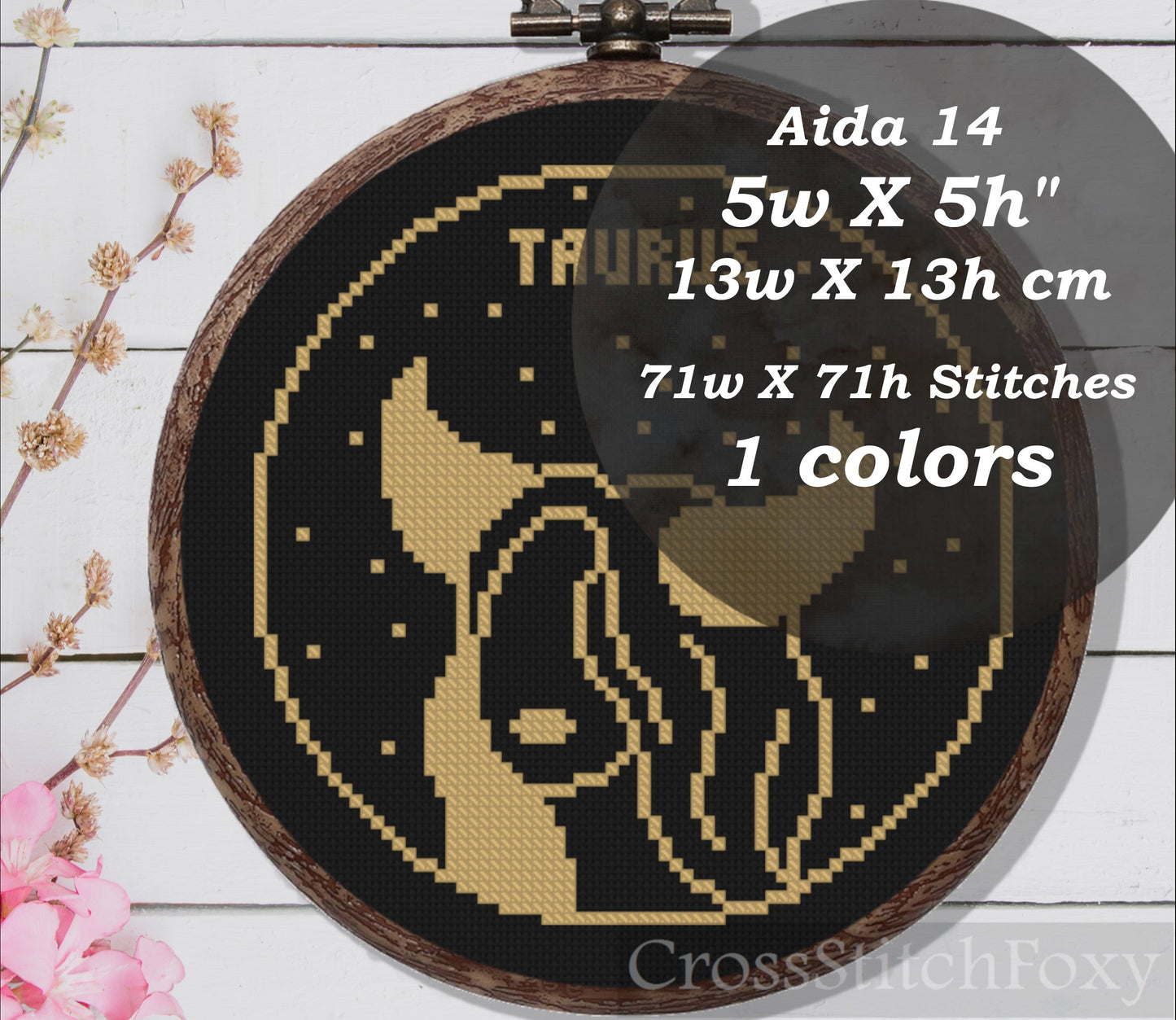 Female Taurus Zodiac cross stitch pattern