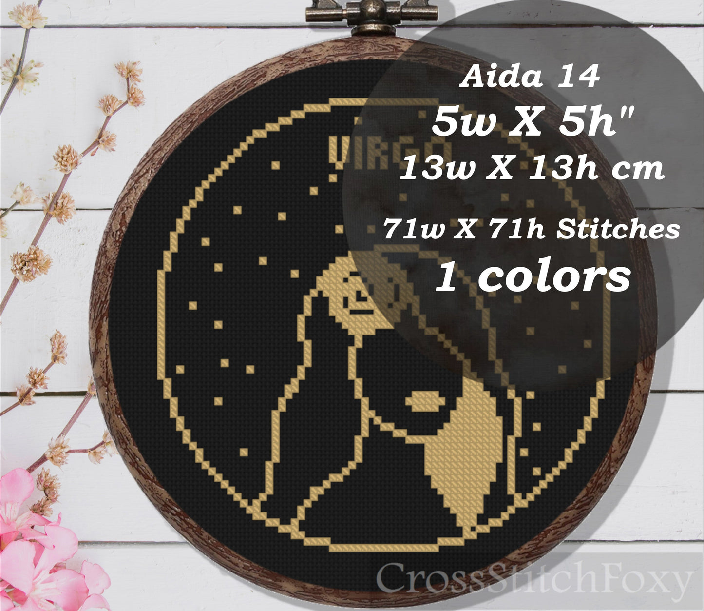 Female Virgo Zodiac cross stitch pattern
