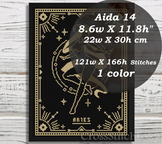 Female Zodiac Aries Sign cross stitch pattern