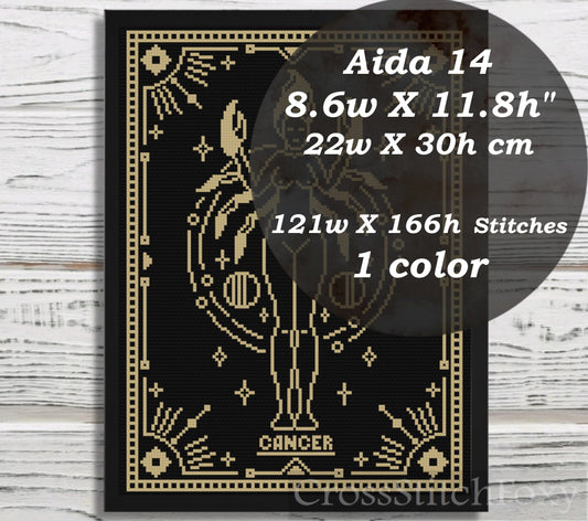 Female Zodiac Cancer Sign cross stitch pattern