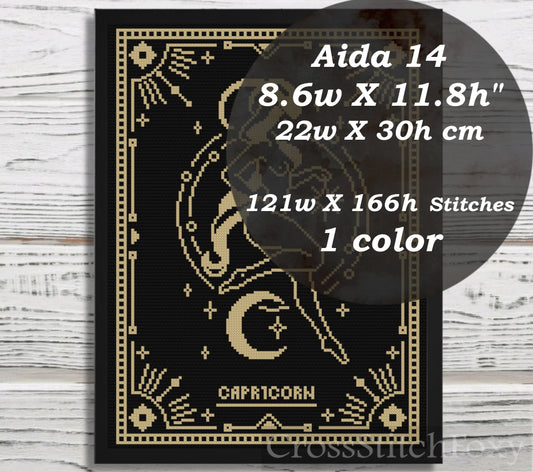 Female Zodiac Capricorn Sign cross stitch pattern