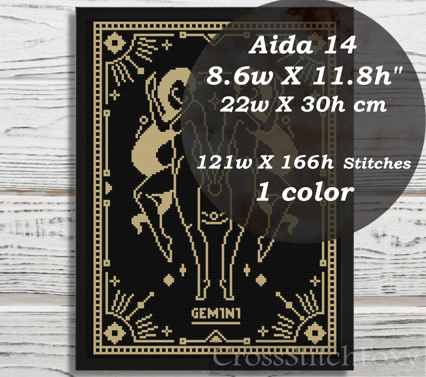 Female Zodiac Gemini Sign cross stitch pattern