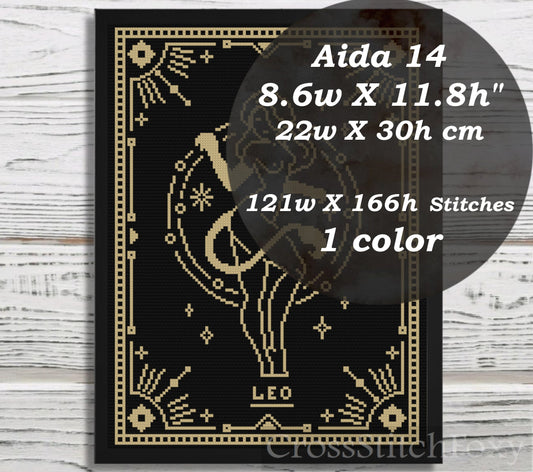 Female Zodiac Leo Sign cross stitch pattern