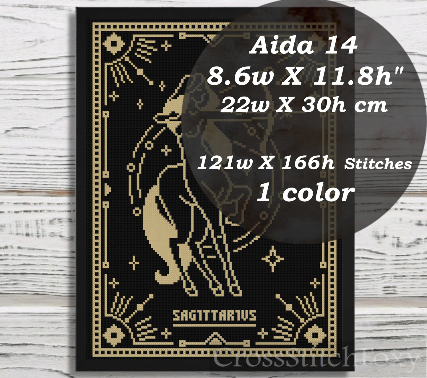 Female Zodiac Sagittarius Sign cross stitch pattern