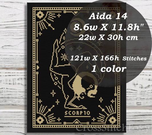Female Zodiac Scorpio Sign cross stitch pattern