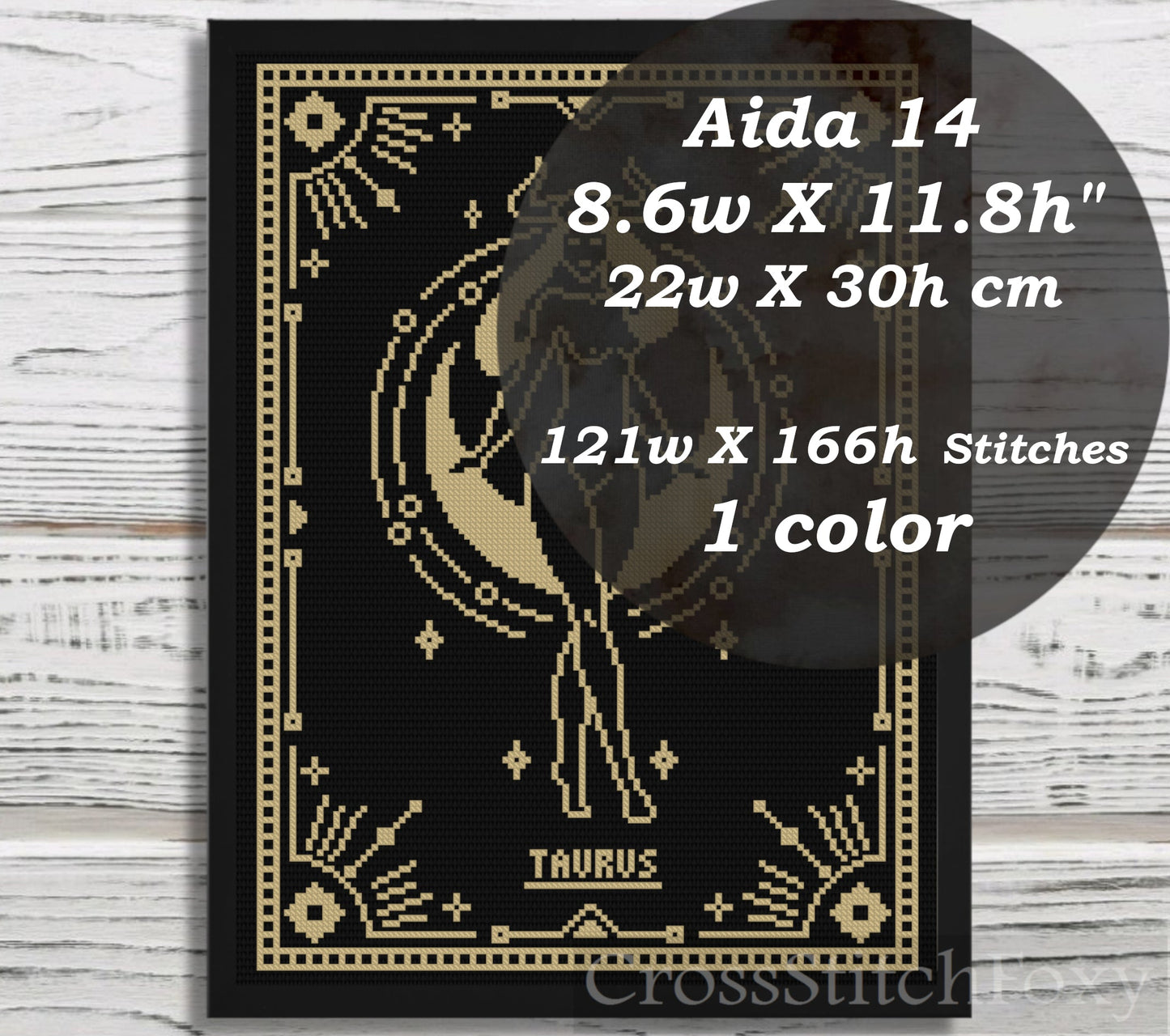 Female Zodiac Taurus Sign cross stitch pattern
