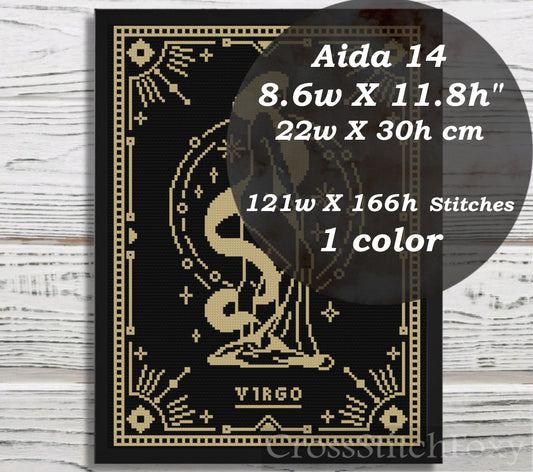 Female Zodiac Virgo Sign cross stitch pattern