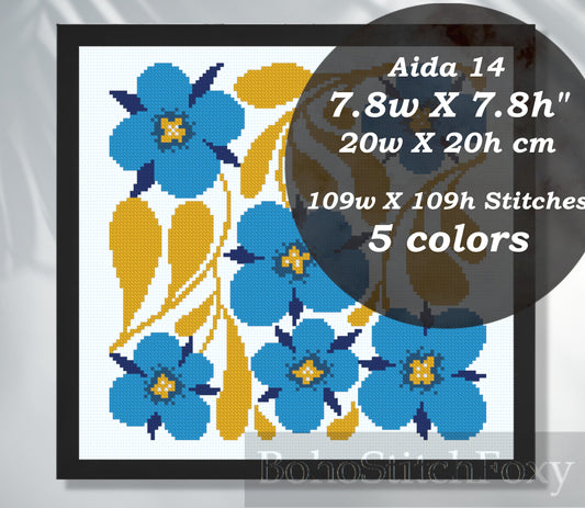 Floral Abstract Cross Stitch Pattern