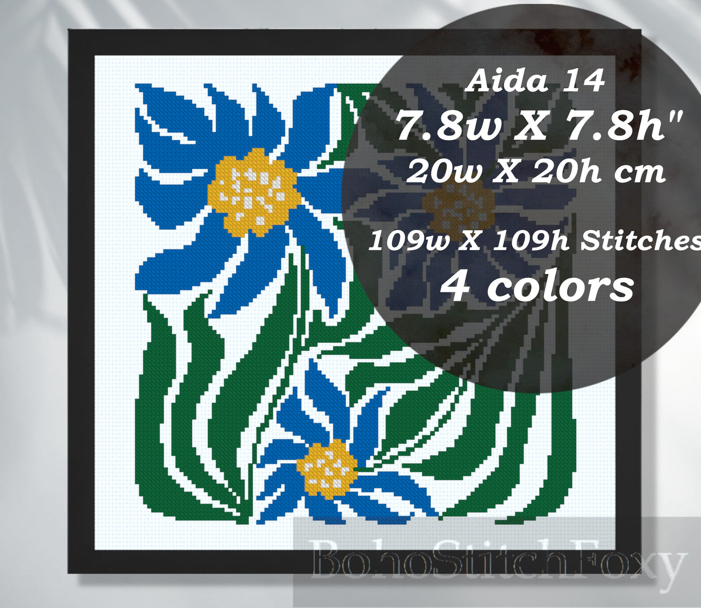 Floral Abstract Cross Stitch Pattern