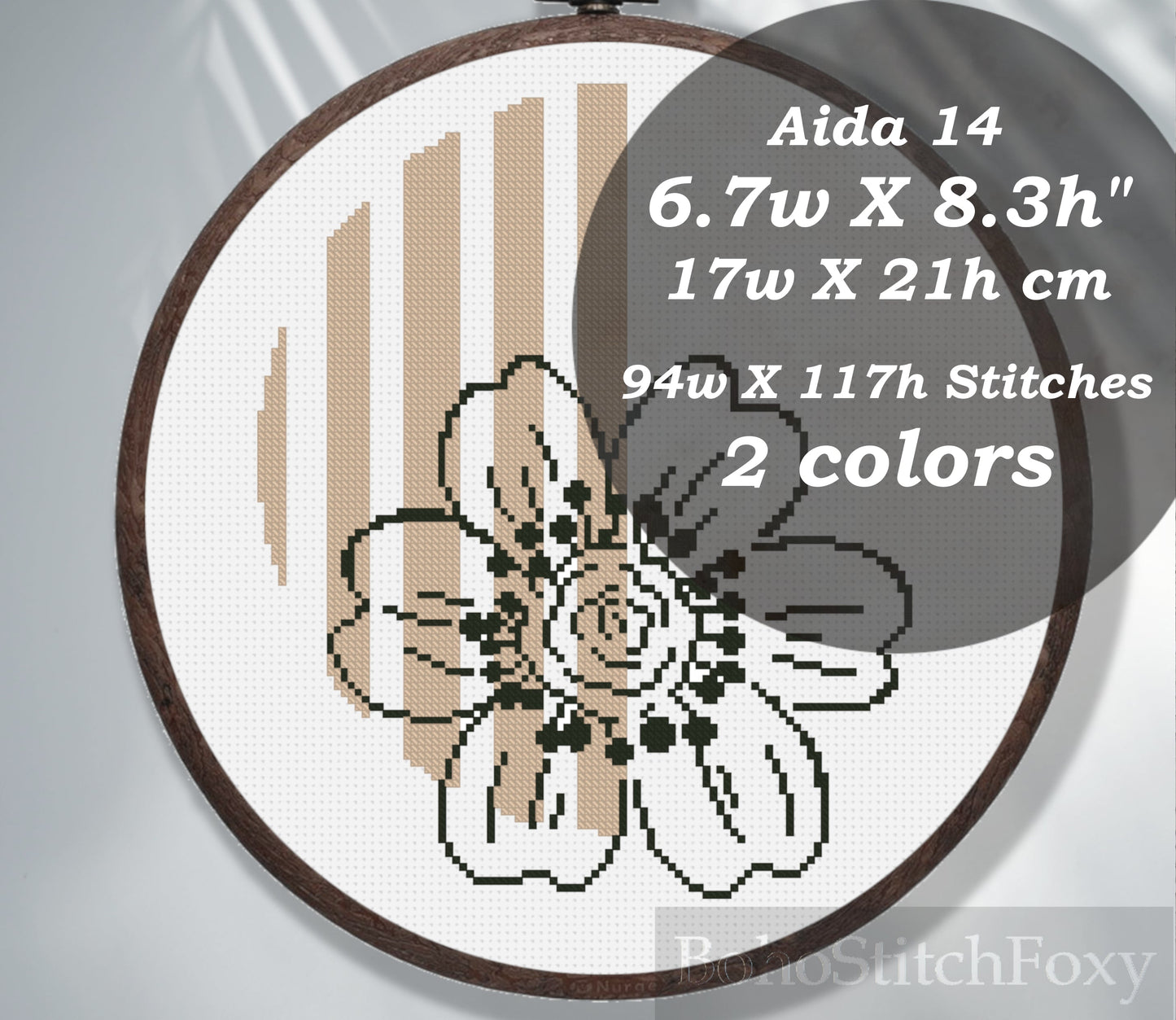 Flower abstract geometric cross stitch pattern