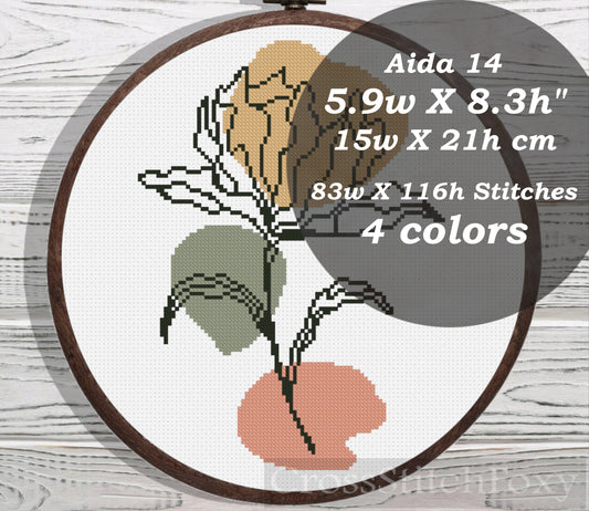 Flower cross stitch pattern