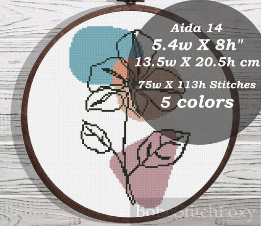 Flower cross stitch pattern