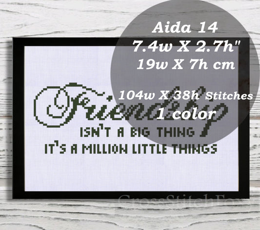 Friendship cross stitch pattern