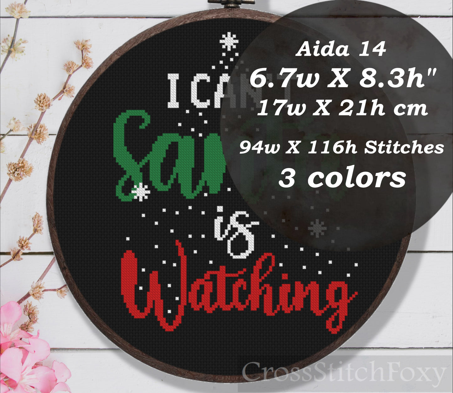 Funny Christmas lettering cross stitch pattern