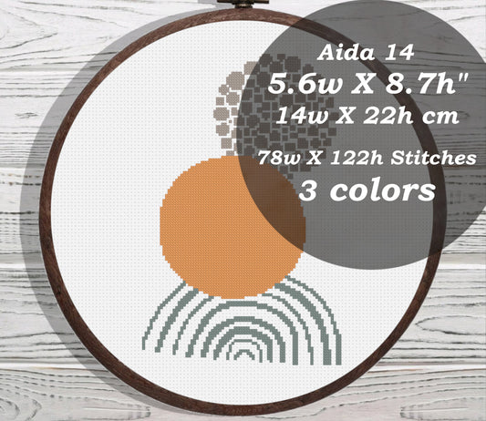 Geometric Mid Century cross stitch pattern