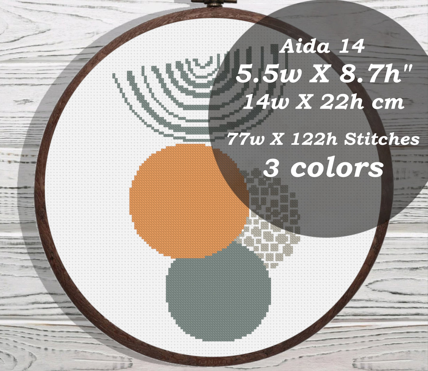 Geometric Mid Century cross stitch pattern